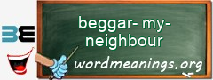 WordMeaning blackboard for beggar-my-neighbour